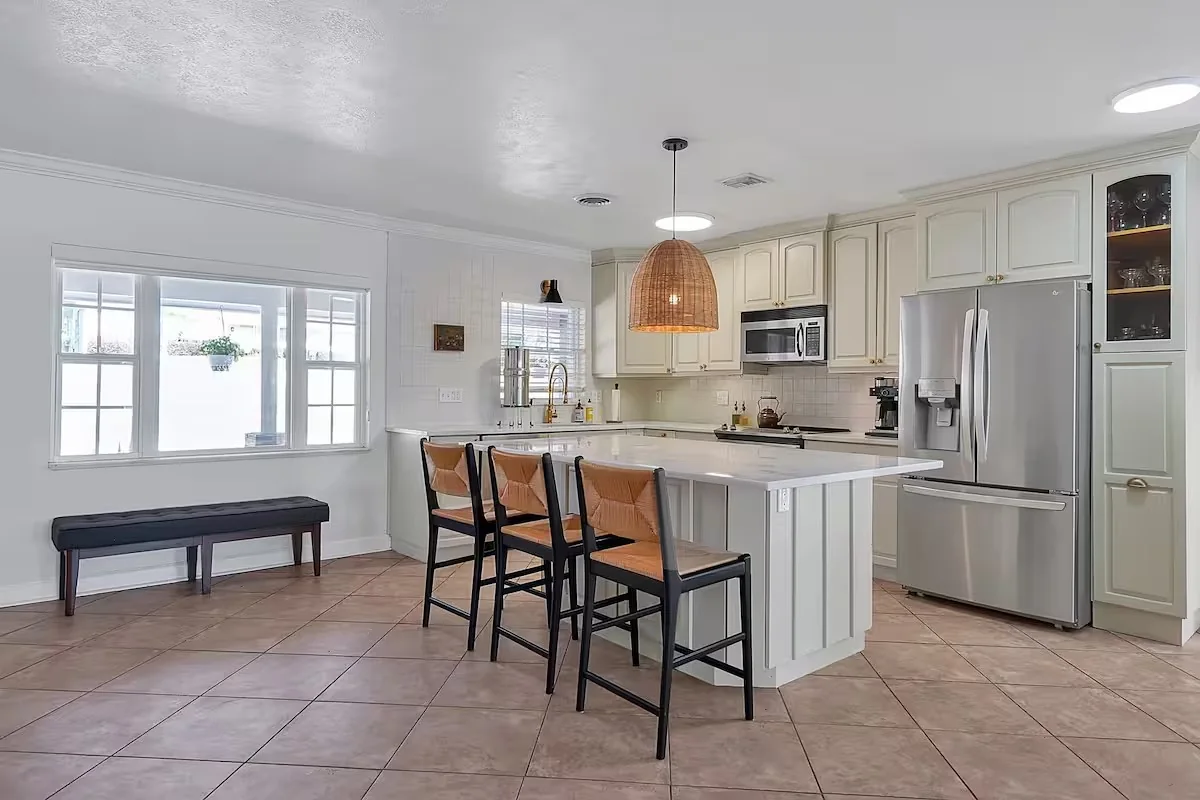 Bright, freshly cleaned kitchen in a Central Florida vacation home