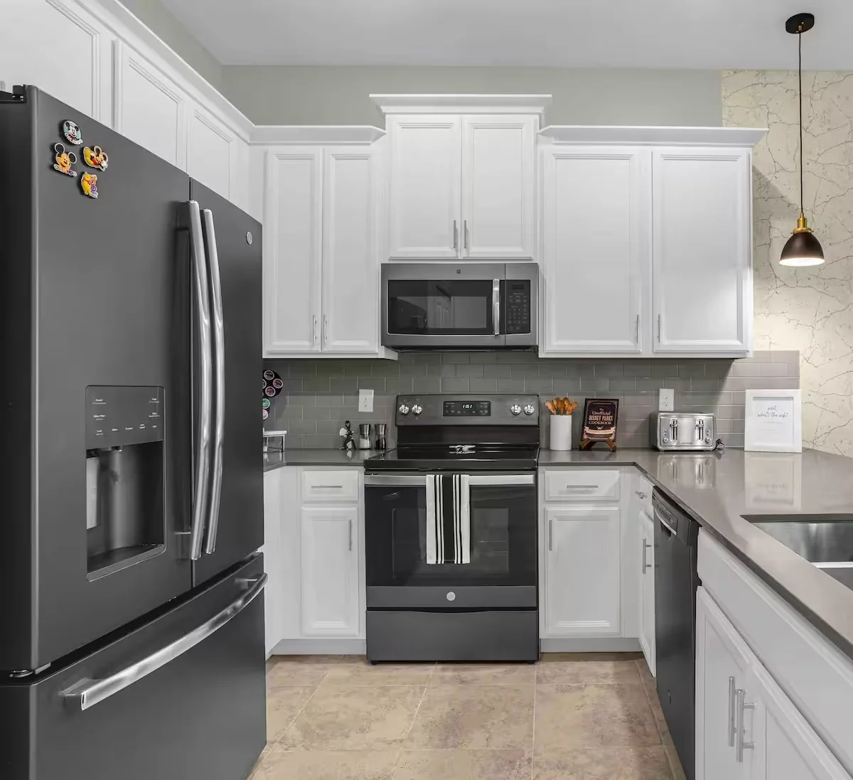 White kitchen ready after renovation